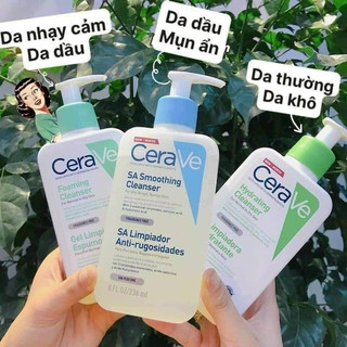 Sữa rửa mặt Cera Foaming, Hydrating cho da dầu mụn, khô, nhạy cảm 473ML