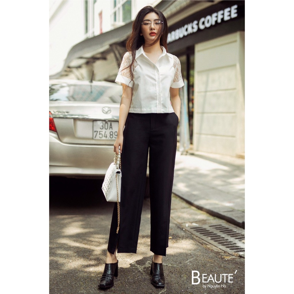Áo sơ mi Anna ren chất liệu mát cao cấp không nhăn Beaute’ by Nguyên Hà