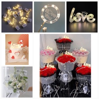 Bộ sản phẩm dèn led chữ Love và I love you, dây đèn led 1m