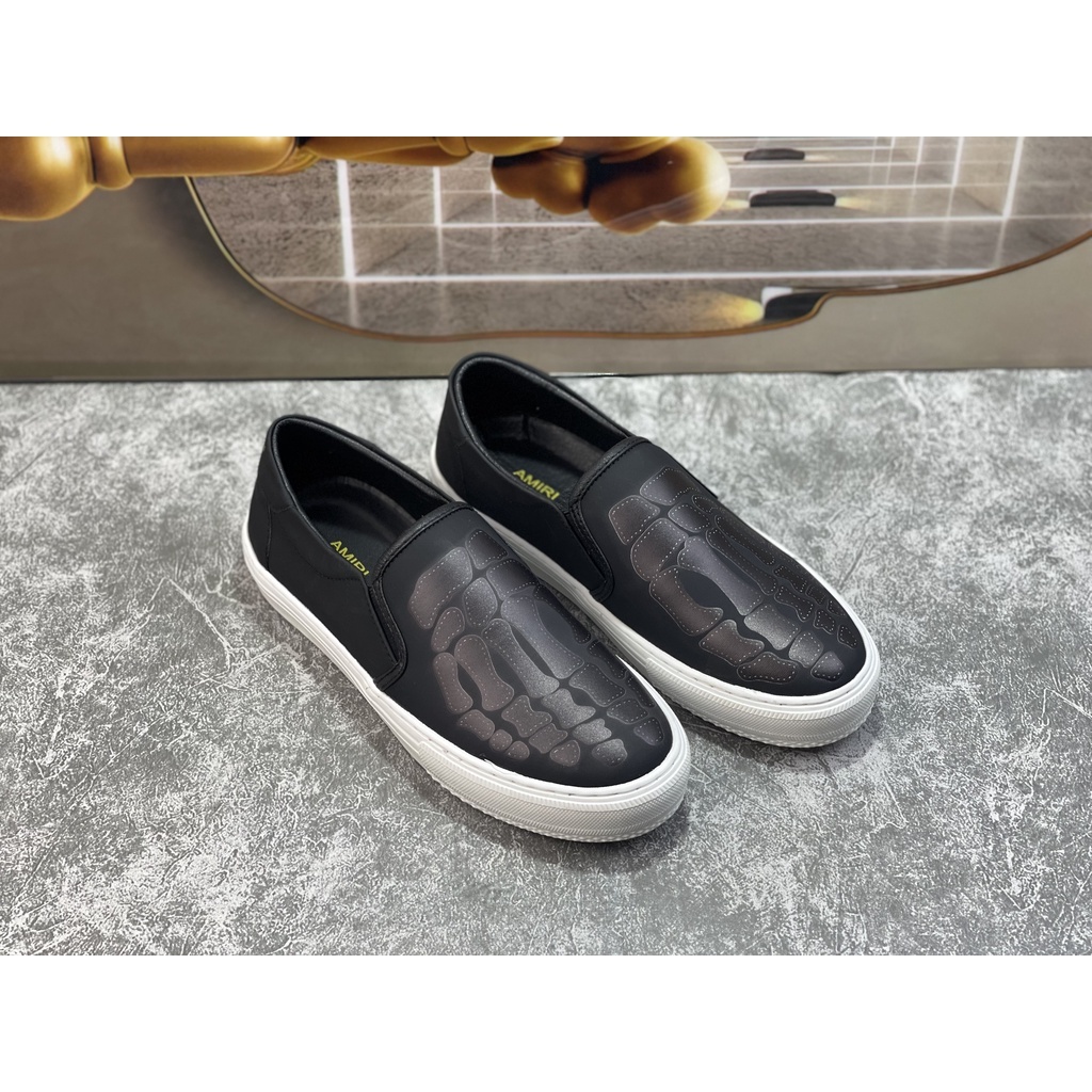 Giày Slipon nam Arimi  Giày PP in hình xương 3D  Giầy Mẫu mới Hot 2022 Trẻ trung năng động