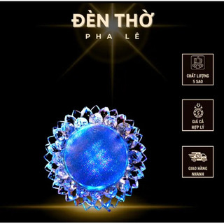 Đài hoa sen tròn để tượng phật pha lê thủy tinh thờ phật tổ tiên ông địa thần tài cao cấp