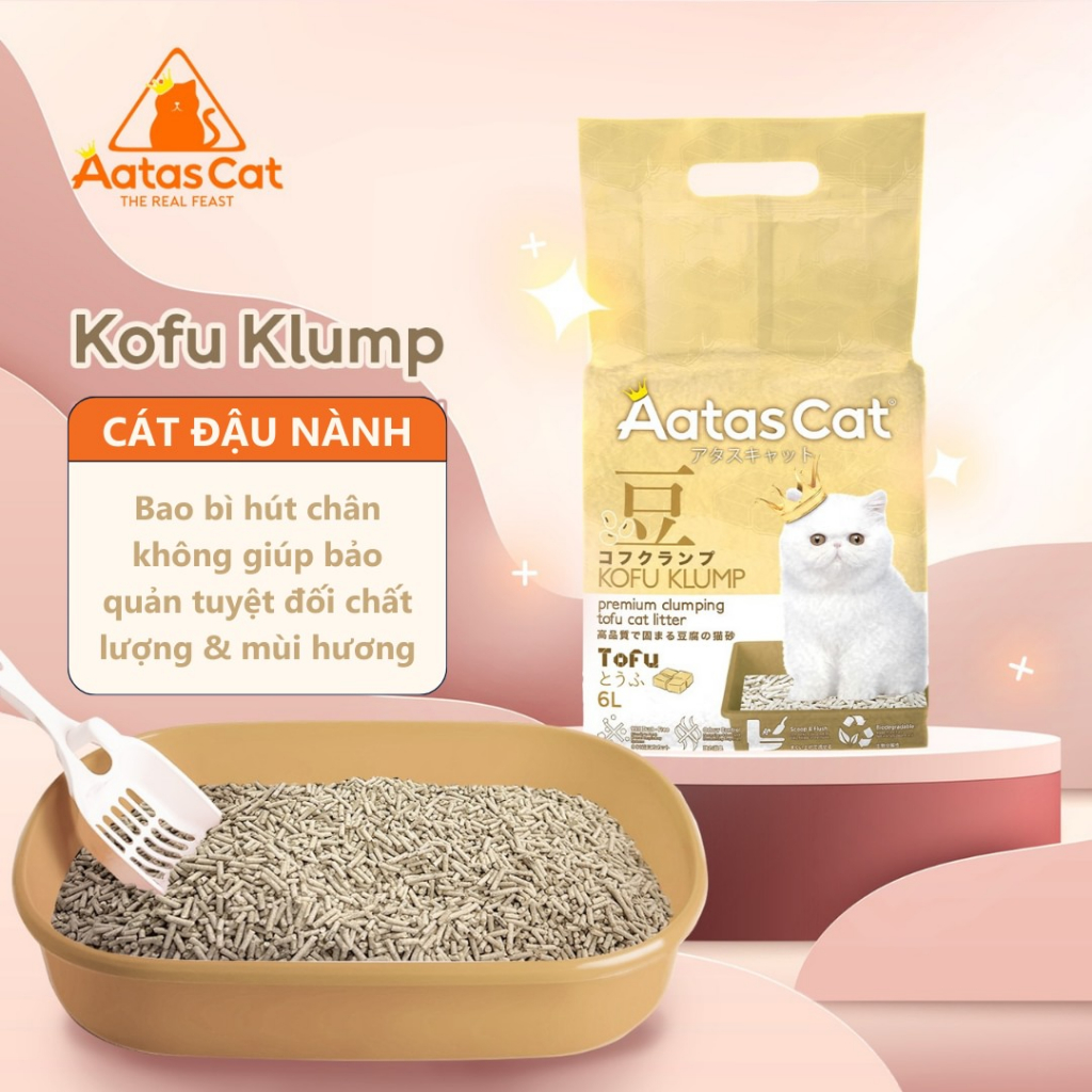 Cát Đậu Nành Aatas Cho Mèo 6L - Made in Singapore