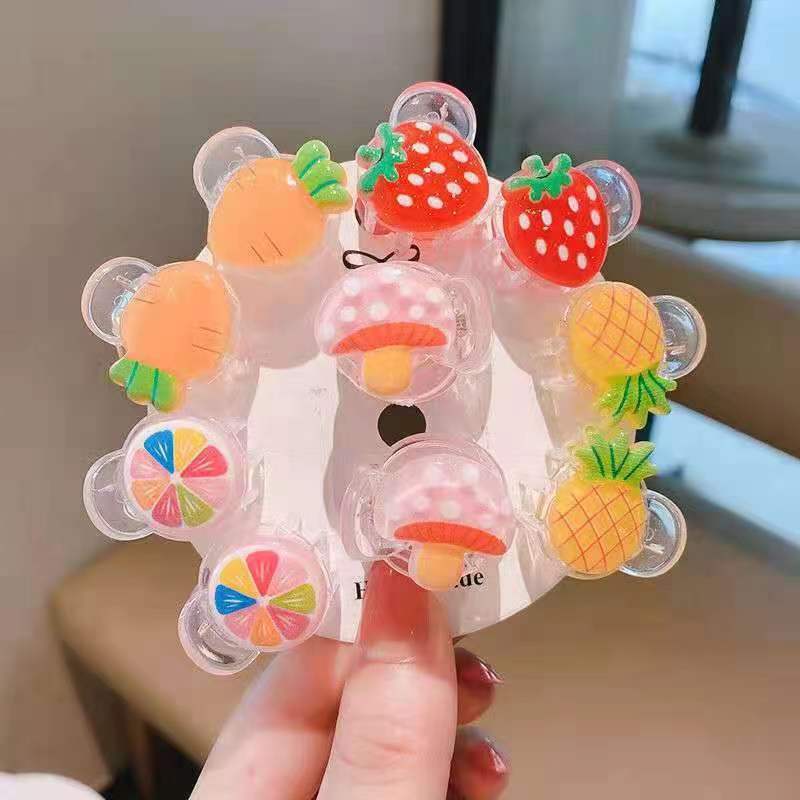 Set 5 Kẹp Tóc Họa Tiết Hoạt Hình Phong Cách Hàn Quốc Đáng Yêu