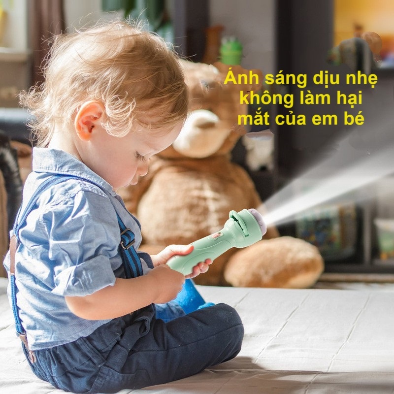 Đèn pin chiếu 80 HÌNH mẫu mới nhất 2023-giúp giáo dục sớm và tăng tính khám phá cho bé
