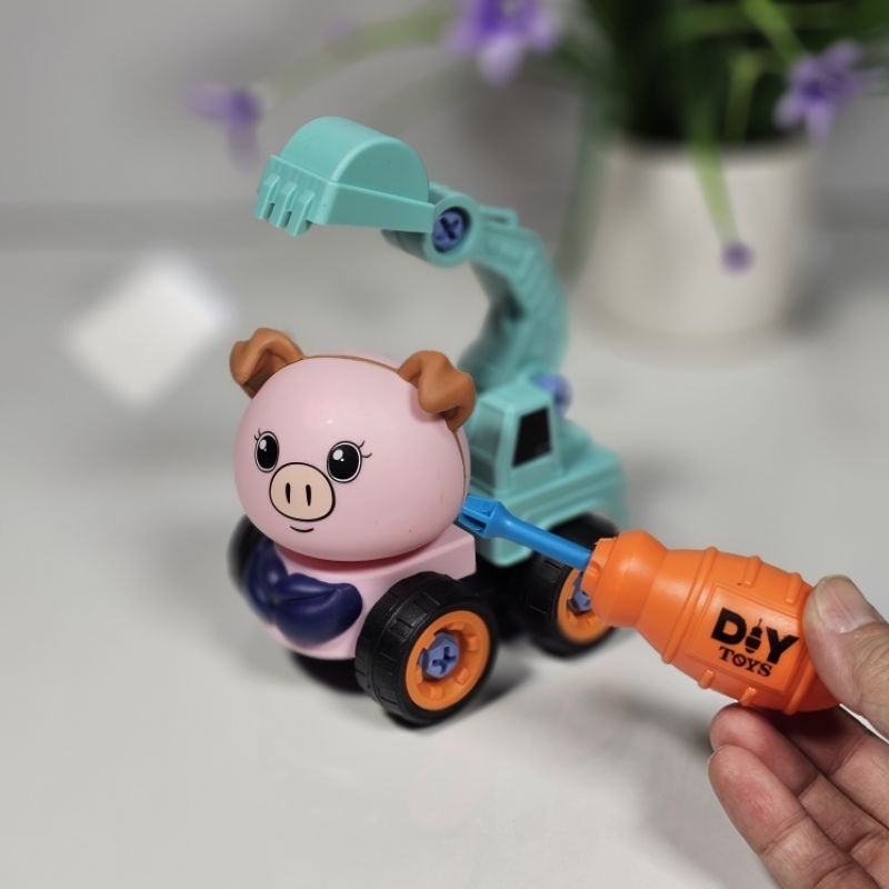 Xe đồ chơi công trình mini tháo lắp kute chk bé