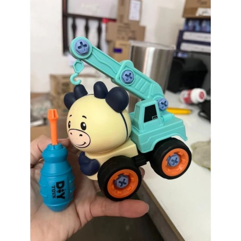 Xe đồ chơi công trình mini tháo lắp kute chk bé