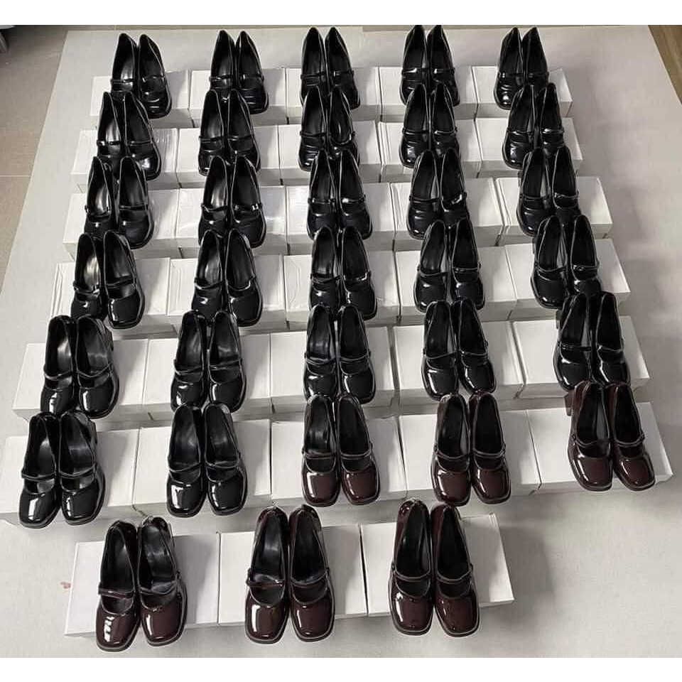 MÃ 313-4 GIẦY CAO GÓT NỮ MARY JANE DA BÓNG QUAI NGANG CÚC