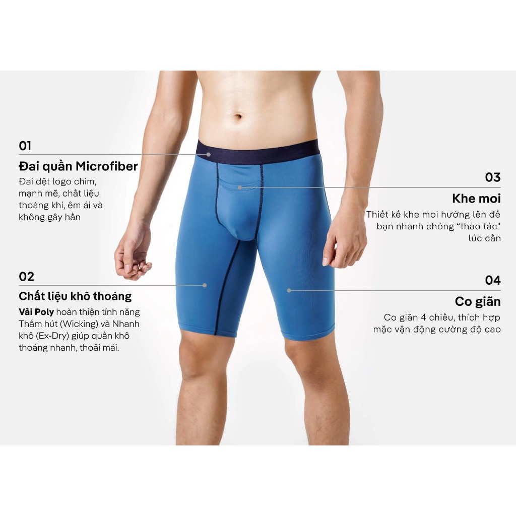 Quần lót nam Long Leg giữ nhiệt Exheat siêu thấm hút, nhanh khô - Thương hiệu Coolmate