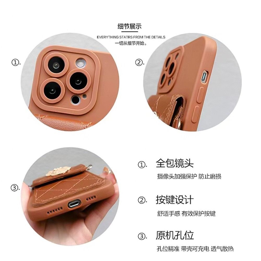 Ốp Điện Thoại Silicon Mềm Dạng Ví Đeo Chéo Vai Có Ngăn Đựng Thẻ Và Dây Đeo Cho iPhone7/8plus  xr,xsmax,11,12,13,14promax