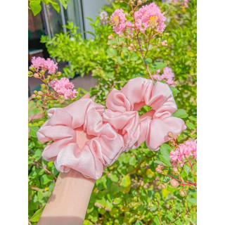 Cột tóc scrunchies satin/ lụa hàng thiết kế handmade by Mi - chất dày dặn