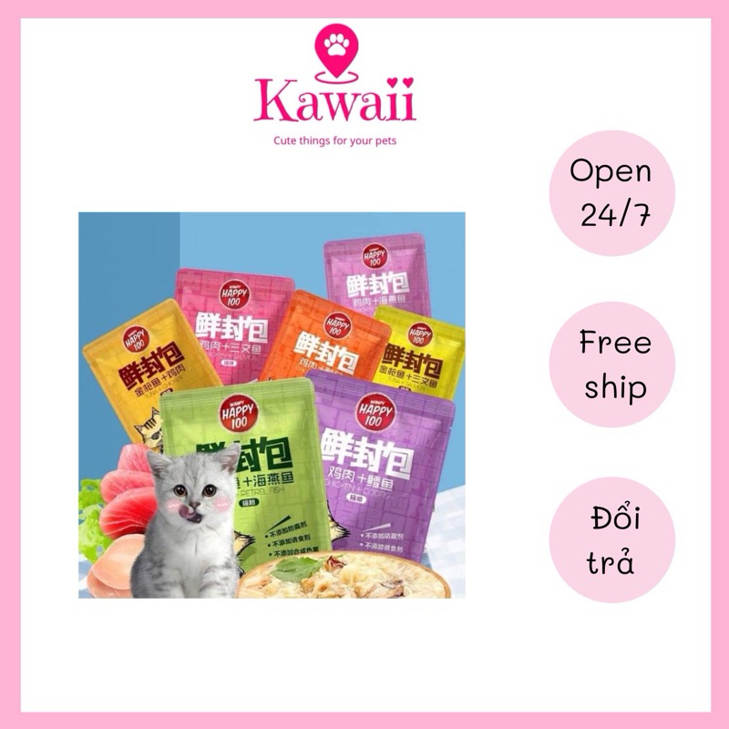 Pate Happy 100 cho mèo gói 70gr