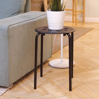 Ghế Đôn, Ghế Đẩu Tròn Chân Sắt Lắp Ráp, Mặt Ghế Nhựa Cao Cấp Màu Đỏ - Chính Hãng IKEA