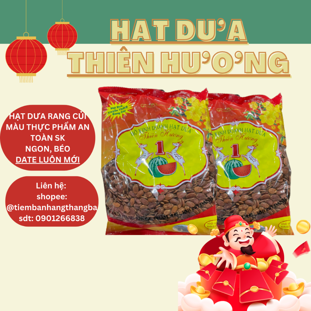 HẠT DƯA rang củi Thiên Hương 1kg (2 gói) - [Date mới tháng 12/2025]