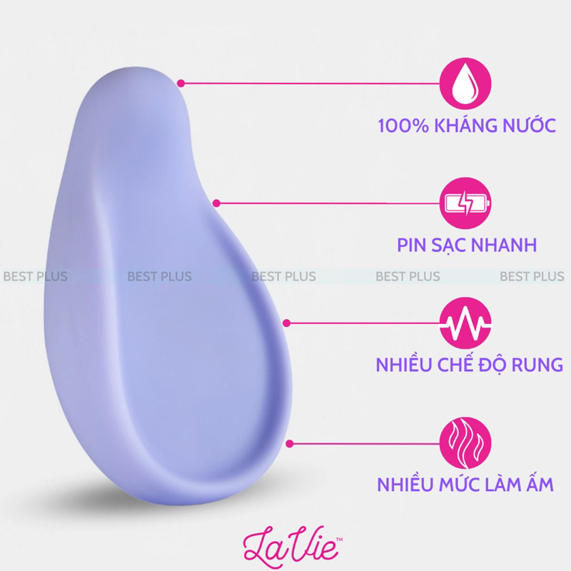 Máy Thông Tắc Tia Sữa Có Nhiệt Làm Ấm Lavie Tím 3 in 1 Massage Thông Tia Tại Nhà Tự Làm Dễ Dàng An Toàn Kích Sữa Mẹ