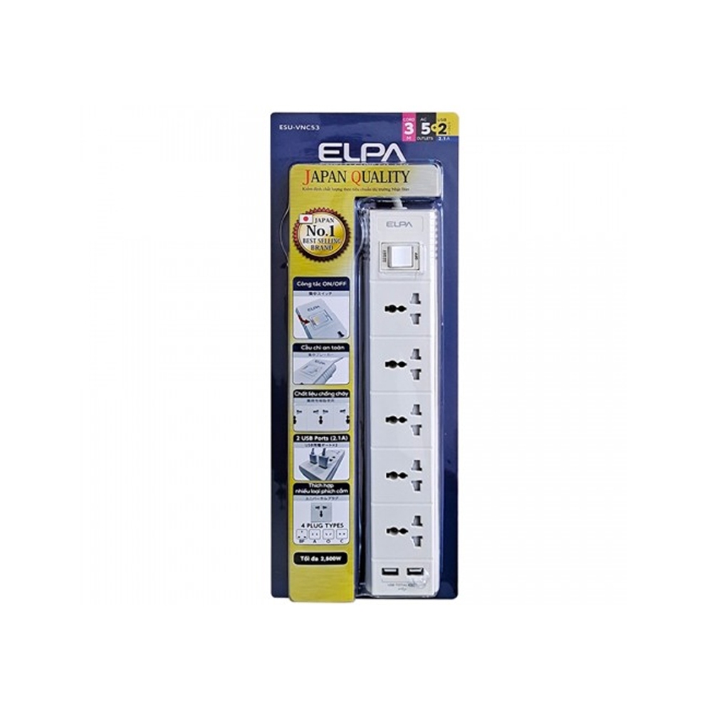 Ổ cắm điện ELPA ESU-VNC53 CHẤT LƯỢNG NHẬT BẢN