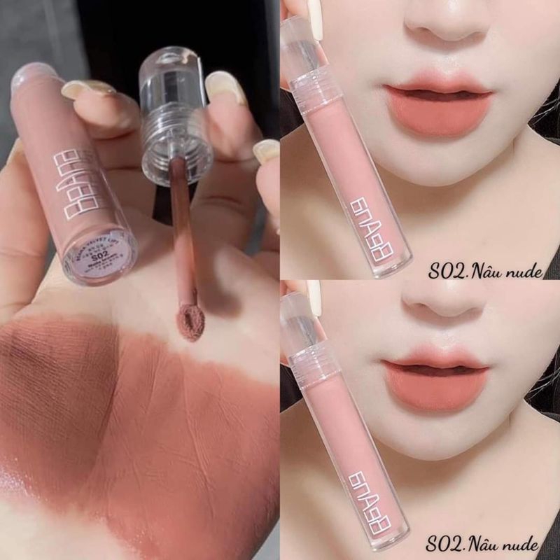 Son tone tây, son màu nâu tây, son nâu nude makup tone tây Beana chính hãng, chất son nhung mịn