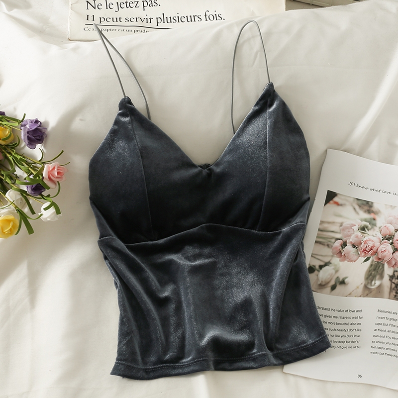 Áo 2 dây tuyết nhung đã kèm mút ngực cực xinh hàng cao cấp