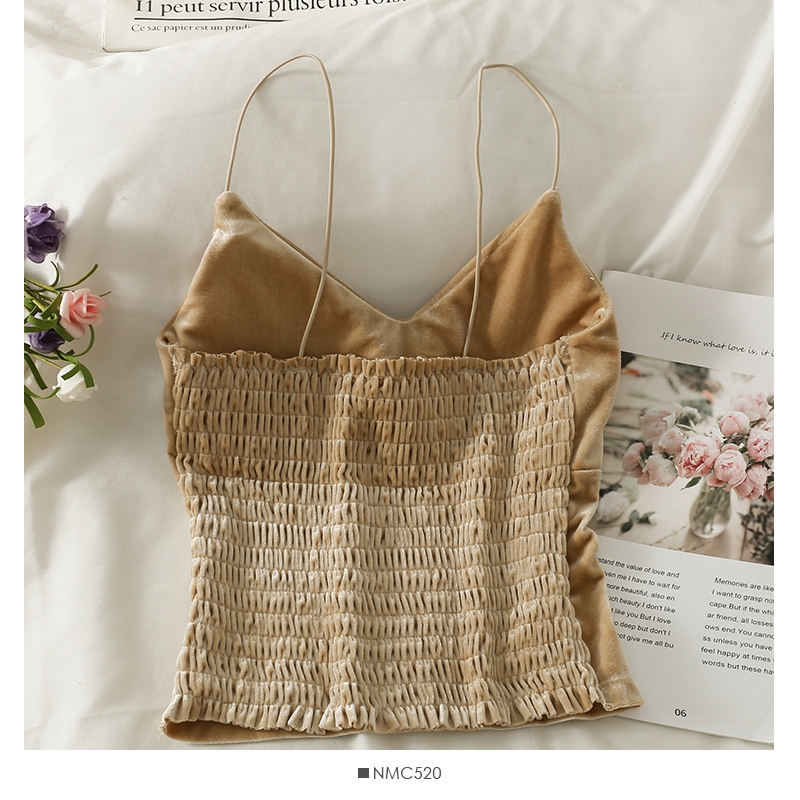 Áo 2 dây tuyết nhung đã kèm mút ngực cực xinh hàng cao cấp