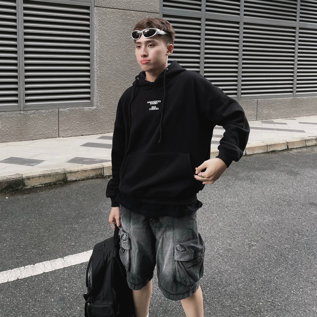 Bad Choices | Quần Shorts Jean túi hộp WASH màu form Unisex