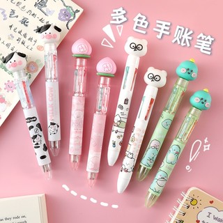 Bút Bi Bấm 4 Màu Nhiều Hình Dễ Thương, Ngòi Trơn Nhiều Màu