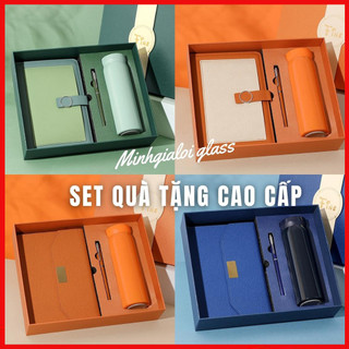  Set quà tặng cao cấp kèm thiệp chúc mừng Bliss & Bless  sổ da bình inox giữ nhiệt bút  sinh nhật tốt nghiệp quà noel 