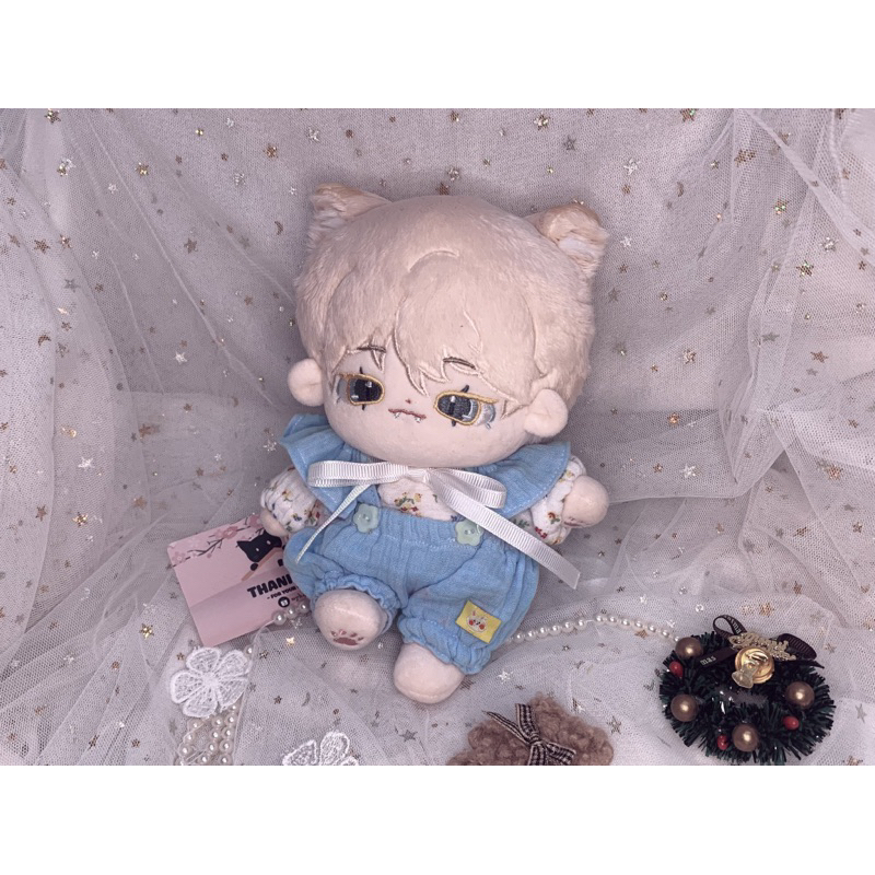 Tủ đồ mèo béo. Hoa nhí xanh, quần áo cho doll, Outfit for doll 20cm