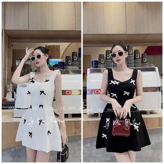 🌈bigsize đầm cổ vuông nhọn sau đính nơ🌈