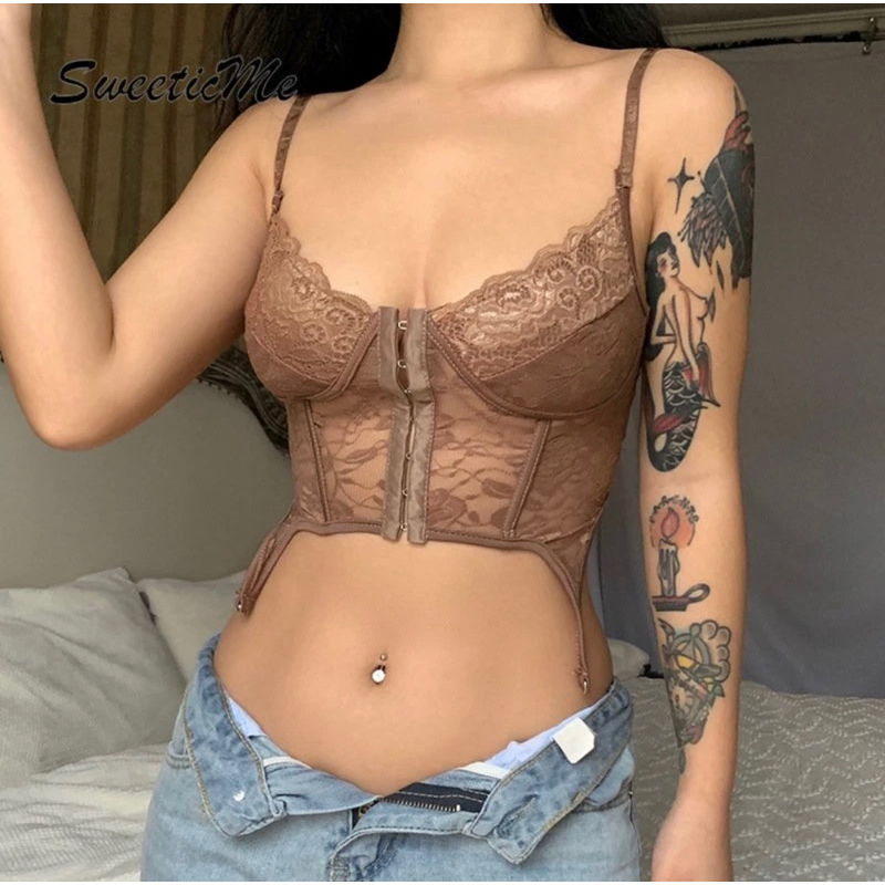 Corset Hai Dây Nâu Size S