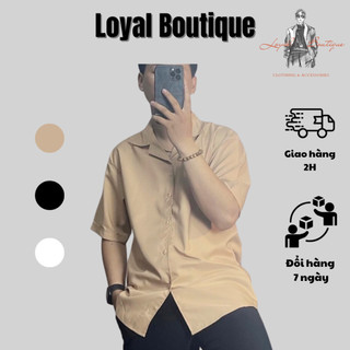 Áo sơ mi nam nữ cổ vest LOYAL chất vải dày dặn, lên chuẩn form có 3 màu, 3 size dưới 75kg mang đẹp