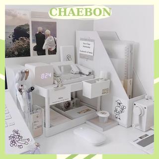 Kệ trắng muji 2 tầng decor bàn học, kệ để bàn, kệ để đồ trang điểm văn phòng phẩm trang trí phong cách hàn quốc k2t01