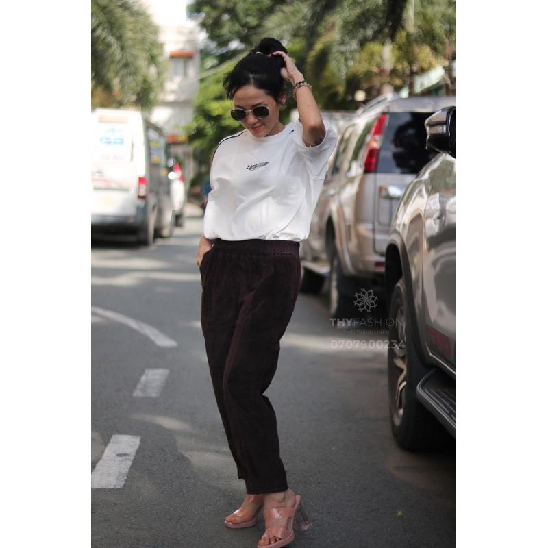 Quần TICKE NHUNG_ vải xuất dư co giãn mát