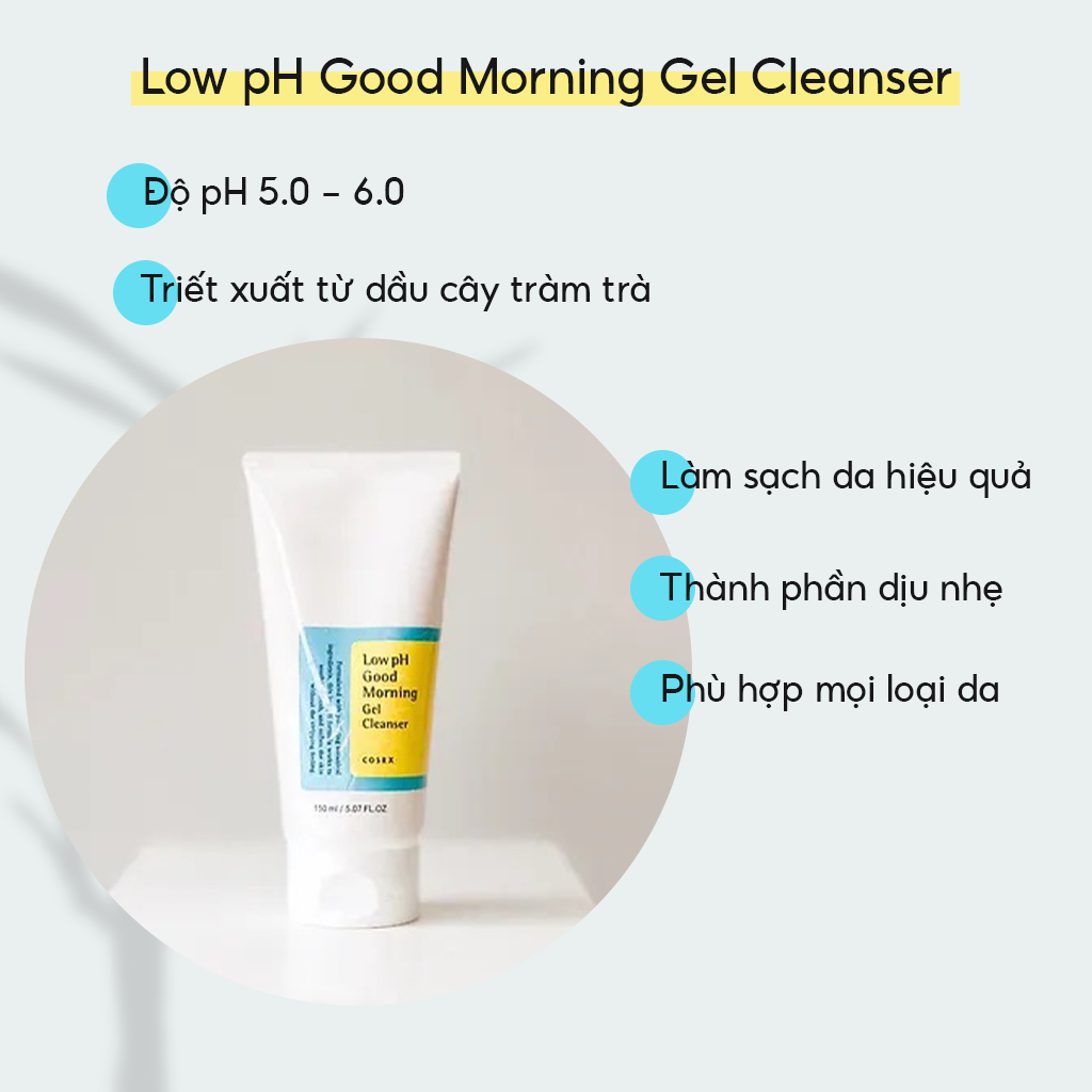 Sữa rửa mặt Cosrx Good Morning Gel Cleanser dạng gel chiết xuất trà xanh độ pH thấp - Combo 2 tuýp 150ml