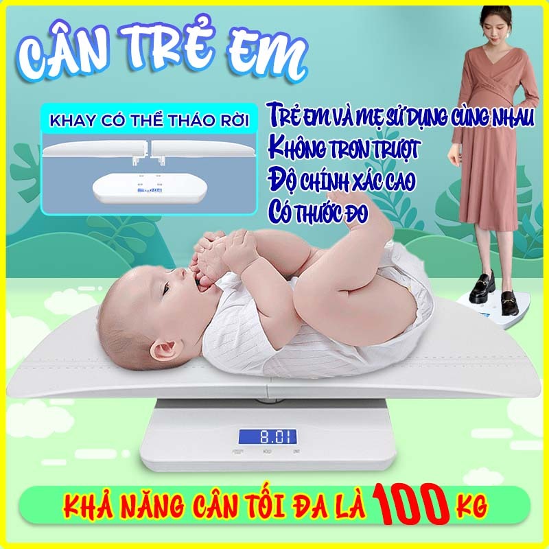 Cân trẻ em điện tử Bằng Nhựa ABS Cao Cấp Chính Xác Từng Gam Đúng, Cân trẻ em đo chiều cao điện tử