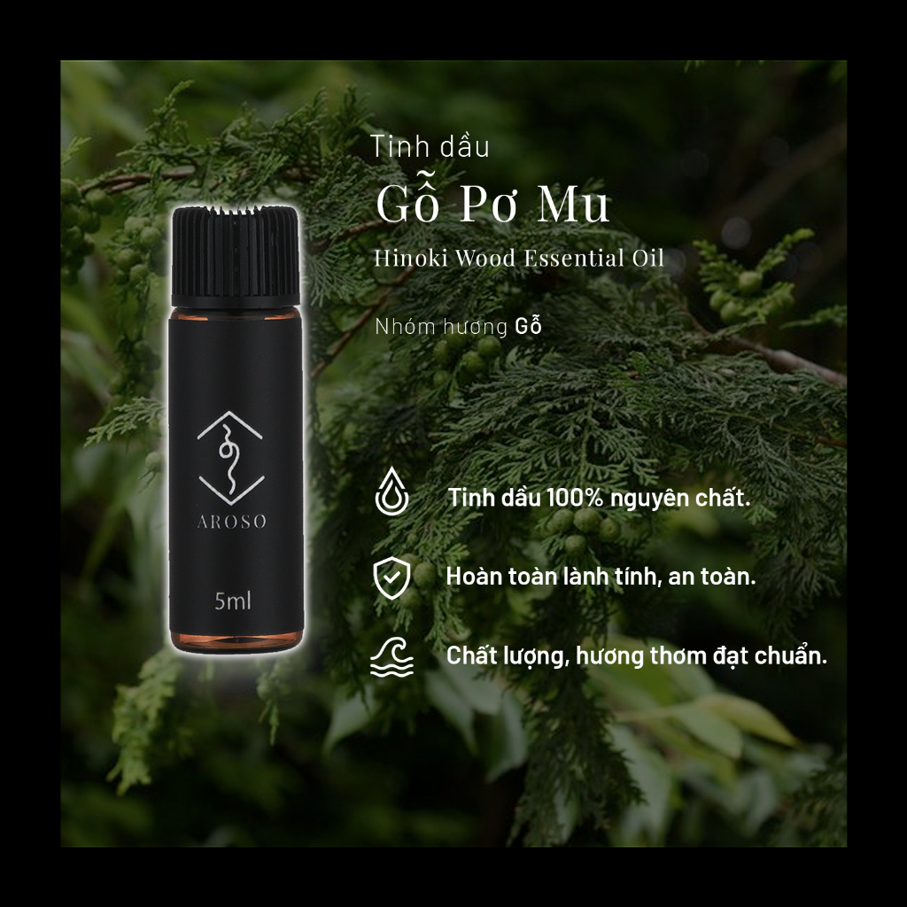 Tinh dầu Gỗ Pơ Mu | Tinh dầu thiên nhiên | Aroso | Xông thơm phòng | Làm nến thơm | Thư Giãn Tâm Trí