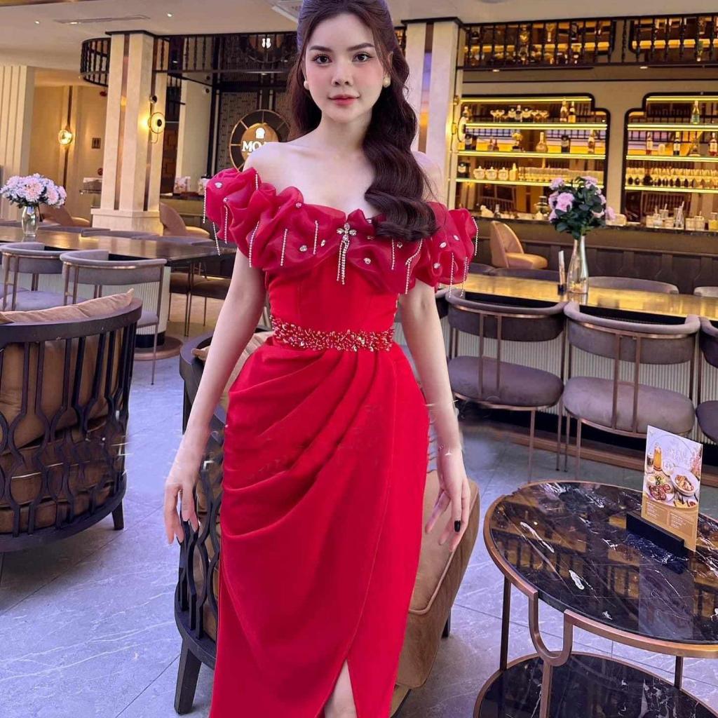 ĐẦM BODY BÈO TRỄ VAI EO KẾT ĐÁ