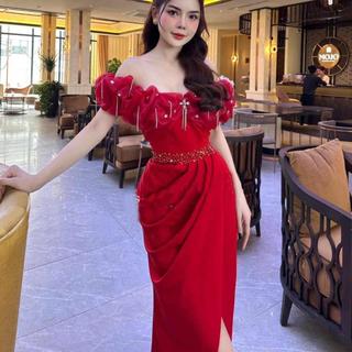 ĐẦM BODY BÈO TRỄ VAI EO KẾT ĐÁ