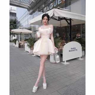 ĐẦM XOÈ XẾP LY THẮT NƠ EO