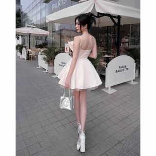 ĐẦM XOÈ XẾP LY THẮT NƠ EO