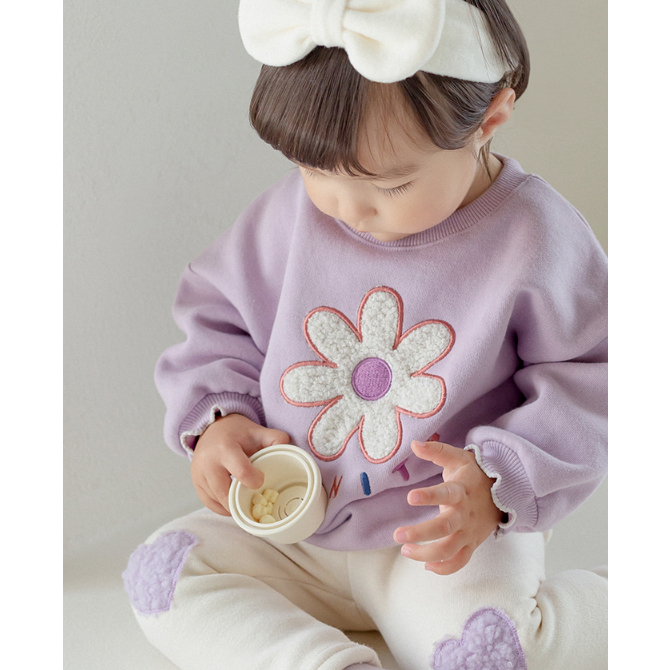 Happy Prince Áo nỉ tím Hàn Quốc cho bé