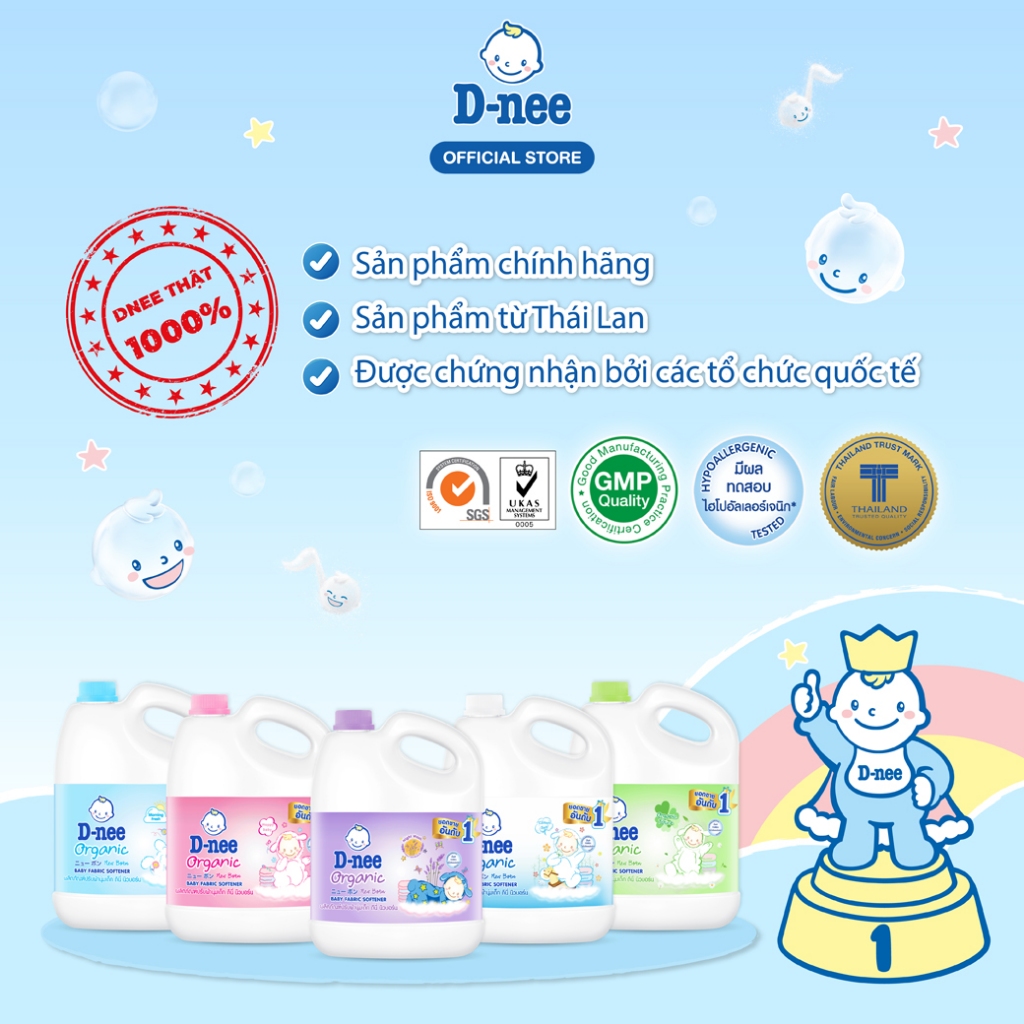 Nước xả vải Dnee 2800 ML Happy Baby