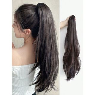 Tóc Giả Nữ Nữa Đầu Kẹp Phím Phồng Tóc Thẳng (60 cm)