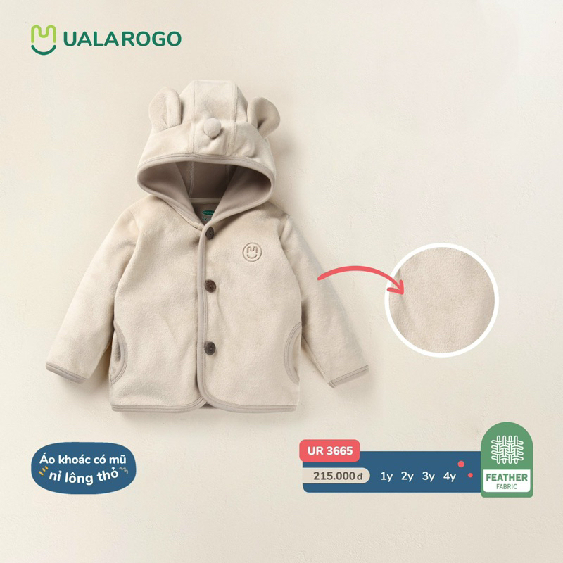 Áo khoác có mũ nỉ lông thỏ UR 3665