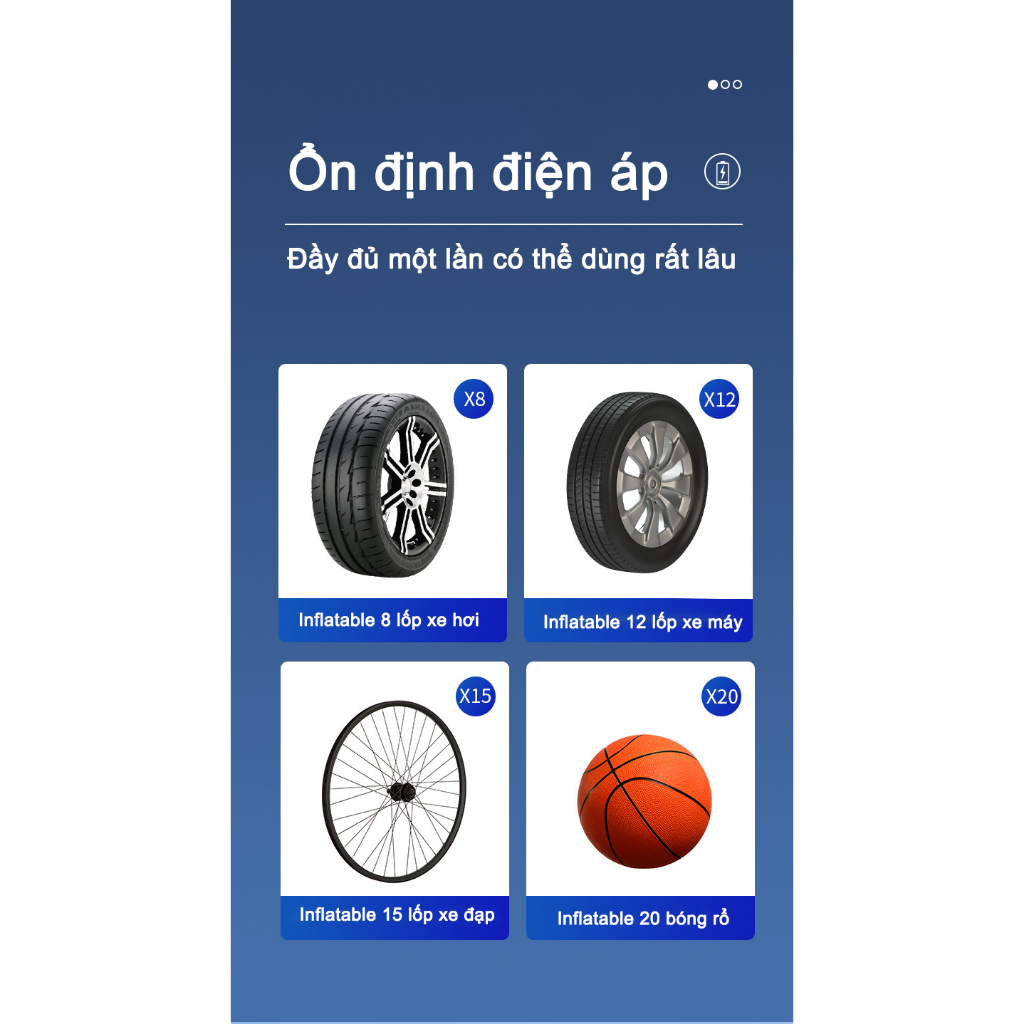 Bơm bơm hơi điện Bơm bơm hơi di động với màn hình LED cho xe ô tô, xe máy và xe điện sử dụng