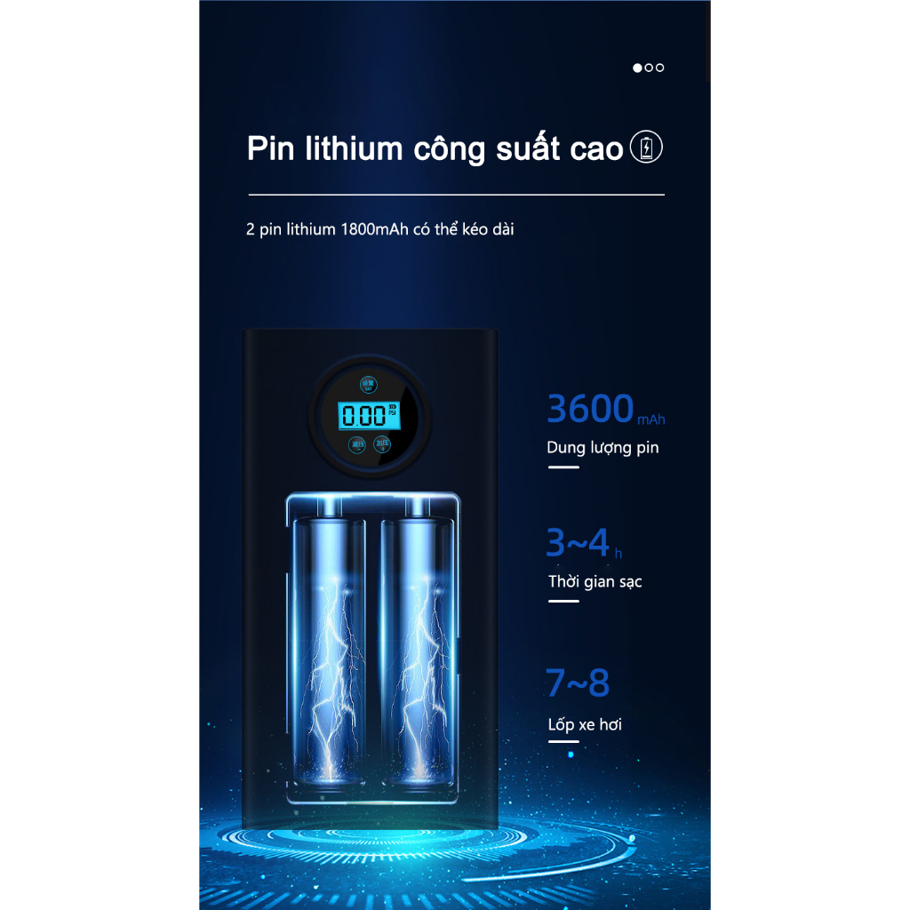 Bơm bơm hơi điện Bơm bơm hơi di động với màn hình LED cho xe ô tô, xe máy và xe điện sử dụng