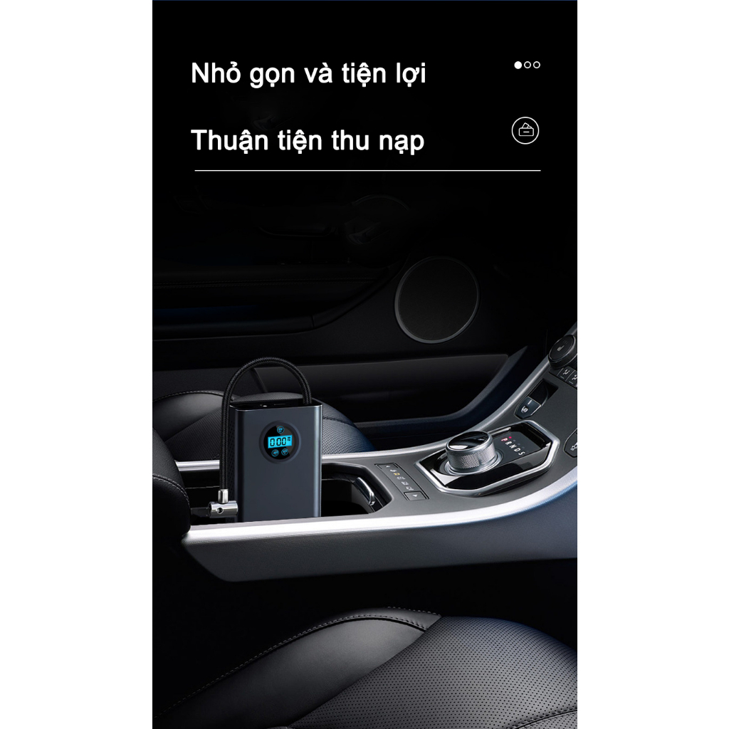 Bơm bơm hơi điện Bơm bơm hơi di động với màn hình LED cho xe ô tô, xe máy và xe điện sử dụng