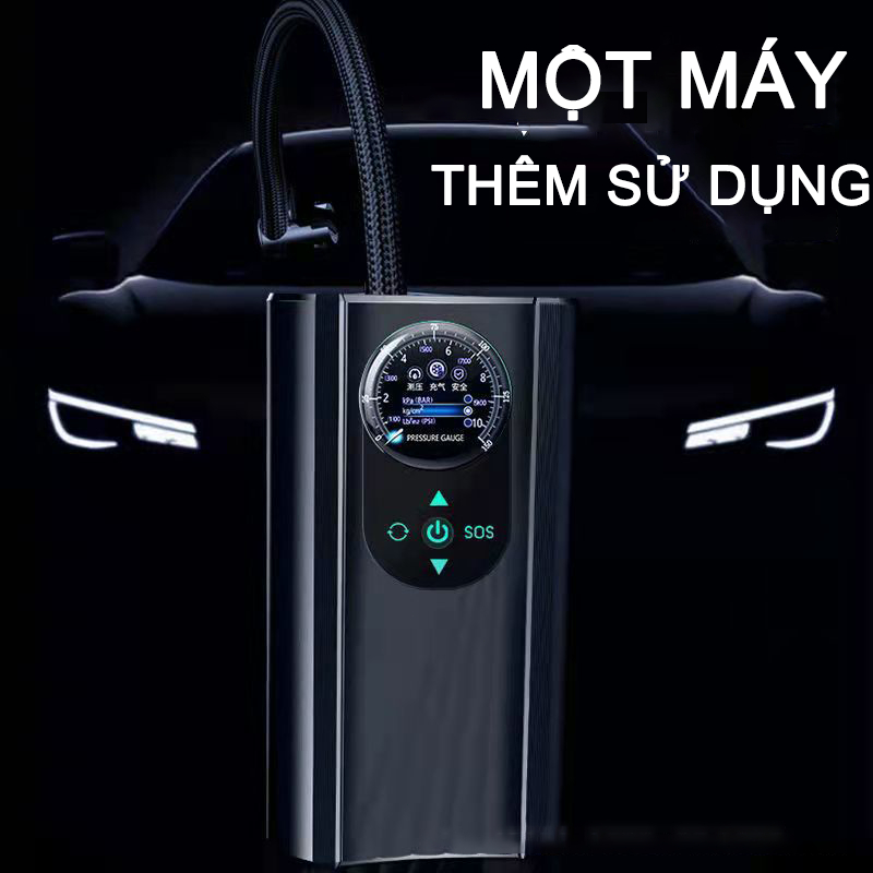 Bơm bơm hơi điện Bơm bơm hơi di động với màn hình LED cho xe ô tô, xe máy và xe điện sử dụng