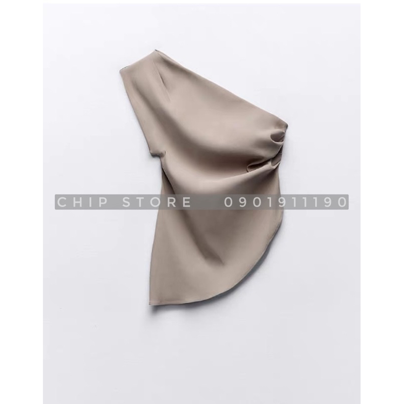 ÁO KIỂU LỆCH VAI NHÚN THÂN ZARA XUẤT DƯ XỊN