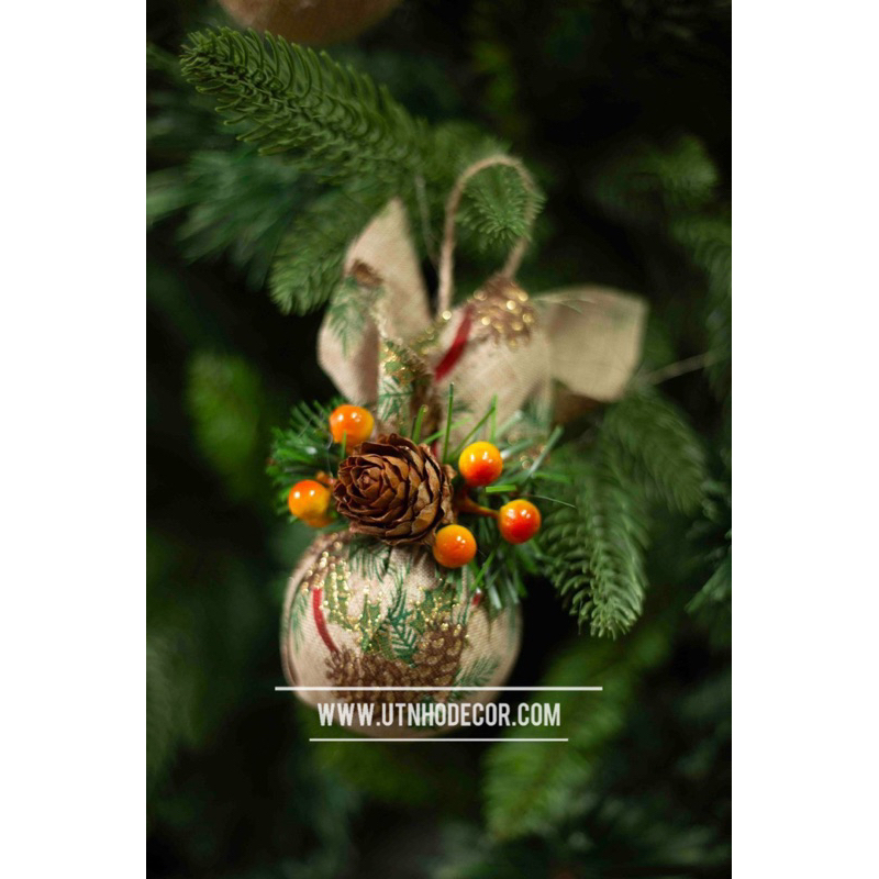 1 Trái châu vải bố treo cây thông Noel