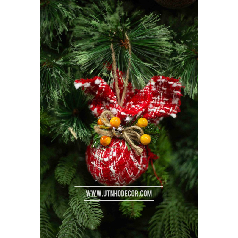 1 Trái châu vải bố treo cây thông Noel