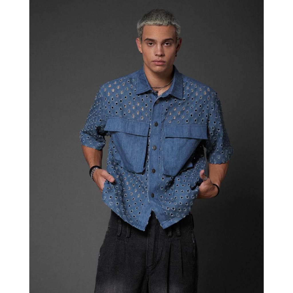ÁO SƠ MI SPOTTED DENIM SHIRT